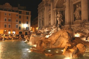 Trevi fountain by night